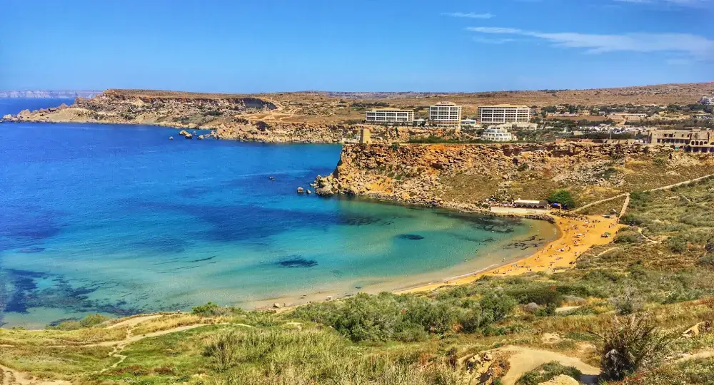 Málta tengerpartjai Málta strand Ghajn Tuffieha