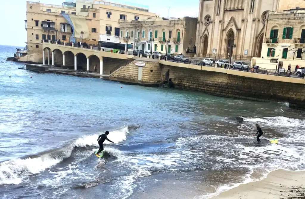 Balluta Bay Beach surf